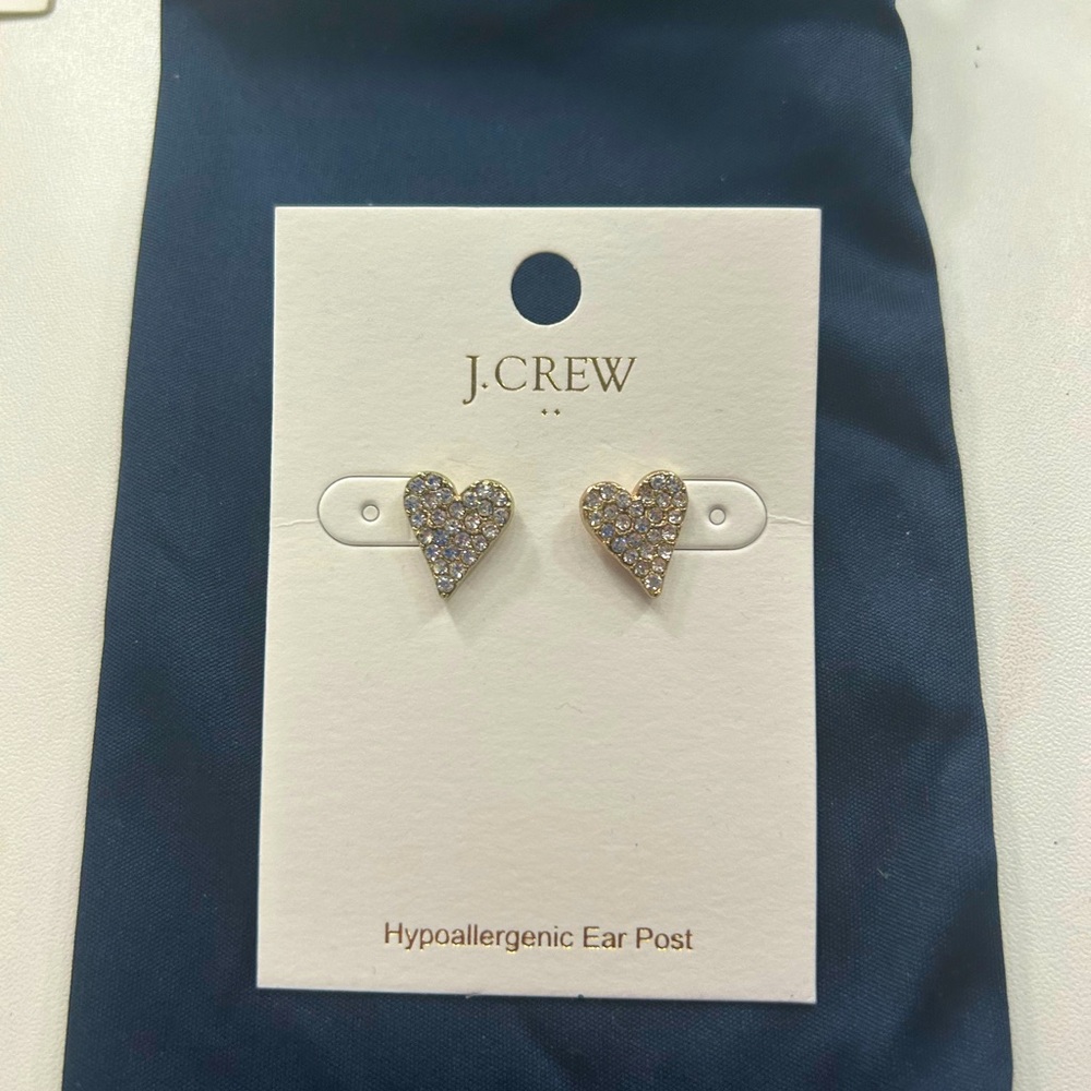 J. Crew Gold Heart Earrings